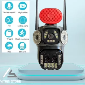 دوربین مدار بسته سیمکارتی سه لنز 12MP زوم اوپتیکال دار تک بلندگو