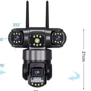 دوربین مداربسته سیمکارت خور سه لنز چرخشی 12 مگاپیکسل V380 3cam