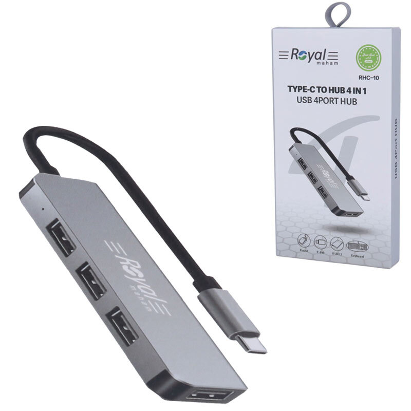 هاب 4 پورت Type-C رویال RHC-10