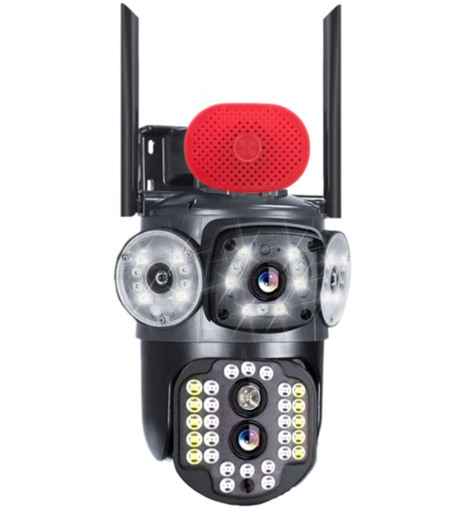 دوربین مداربسته سیمکارتی 3 لنز 12 مگاپیکسل پرژکتوری بلندگو بزرگ