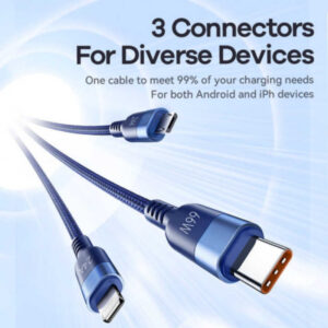 کابل تبدیل USB به لایتنینگ/USB-C/microUSB ریمکس مدل RC-C068 طول 1.2 متر